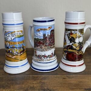 Lot of 3 Vintage German Style Beer Steins